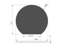 Kachelvloerplaat eclipsvormige 100 x 91,7 cm Antraciet/grijs